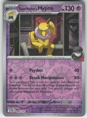 Pokemon Team Rocket's Hypno 080/182 SV10: Destined Rivals Uncommon Reverse Holo - Image 1 of 2