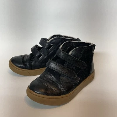 UGG Rennon II Leather/Suede Double Strap Sneakers Toddler Boy 12 Black/Tan - Image 1 of 4