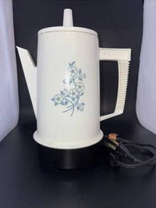 Vintage White/Blue Regal Poly Perk Electric Coffee Pot - Picture 1 of 1