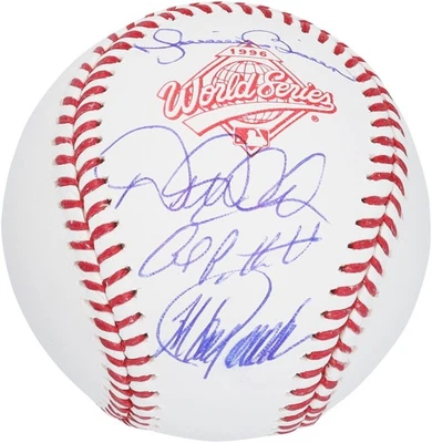 Jeter, Pettitte, Posada, Rivera Yankees Signed 1996 World Series Logo Baseball - Image 1 of 4