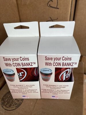 🎁 (2) Banco de monedas Dr. Pepper lata tesoro/ocultador de dinero 🎅💰🎉🎄 Foto 1 de 4