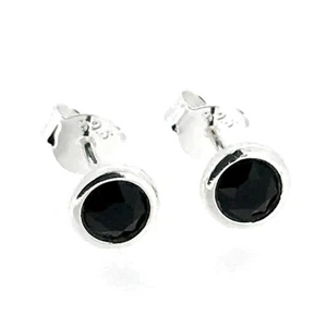 Sterling Silver 4mm Red Garnet Crystal Gem Ear Studs Earrings + gift bag - Picture 1 of 7