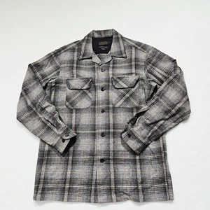 Pendleton Board Shirt Button Up Mens Small Plaid Gray The Original 100% Wool - Picture 1 of 16