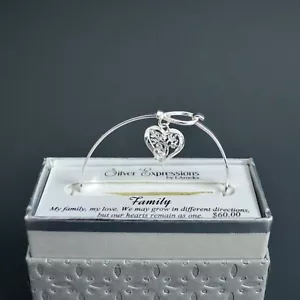 Silver Expressions by LArocks Silver Plated CZ Family Tree Bangle New - Picture 1 of 3