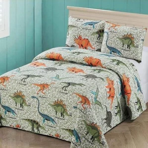 Kids Coverlet Set in Bags w/Shams Microfiber Reversible Comforter Set for Boys & - Picture 1 of 5
