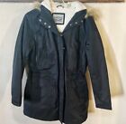 Levis Blue Parka Sherpa Lined Winter Coat Faux Fur Hooded Womens Tag Large
