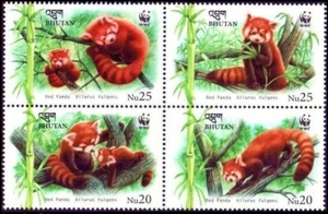 Bhutan 2009 MNH 4v Blk, WWF, Lesser Red Panda, Bear, Wild Animals  - Picture 1 of 1