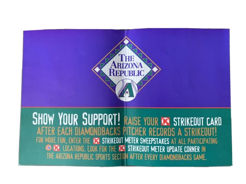1998 Arizona Diamondbacks Inaugural Season First Game Circle K Strikeout Poster Cover