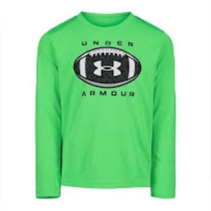 Camiseta Under Armour Verde Gráfico Manga Larga Niños Talla 7 Usada en Excelente Condición - Imagen 1 de 7
