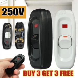 3+3 PCS 240V 10A Inline ON/OFF Button Table Lamps Desk Light Cord Cable Switch ~ - Picture 1 of 15