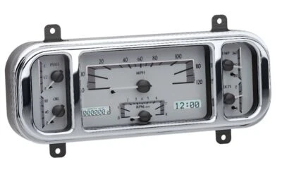 Dakota Digital 1937-1938 Chevrolet Coche Plateado/Blanco Kit de Calibre LED VHX-37C-S-W Foto 1 de 4