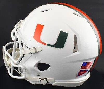 Casco de fútbol americano AUTÉNTICO MIAMI HURRICANES NCAA Riddell Speed tamaño completo Foto 1 de 4