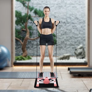 Mini Stepper Exercise Machine Stair Equipment W/ LCD Screen+2 Resistance Bands - Picture 1 of 15