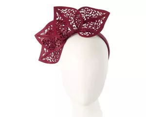 Burgundy laser cut racing fascinator headband Max Alexander RRP$129 Made in AU - Picture 1 of 5