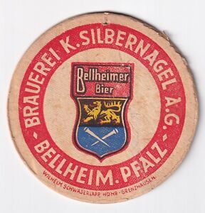 BELLHEIM, PFALZ: Brauerei K. SILBERNAGEL A.G.:  BELLHEIMER BIER 0,2 x 11 cm 