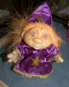 Norfin Troll Dam Doll  Merlin Wizard Orange  Hair Outfit 5" 1986 Smiling Mouth  - Picture 1 of 3