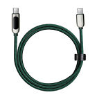 2m Length 5A PD 100W Fast Charging Cord LED Display Type-C USB C to USB C Cable