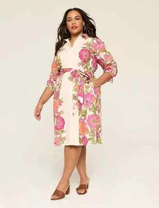 NEW Lane Bryant Long-Sleeve Shirt Midi Dress 22 W - Picture 1 of 3