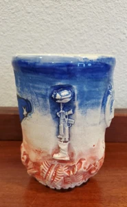 EHREN TOOL Mug CUP  2020 BATTLEFIELD CROSS PURPLE HEART Folded USA Flag Skeleton - Picture 1 of 7