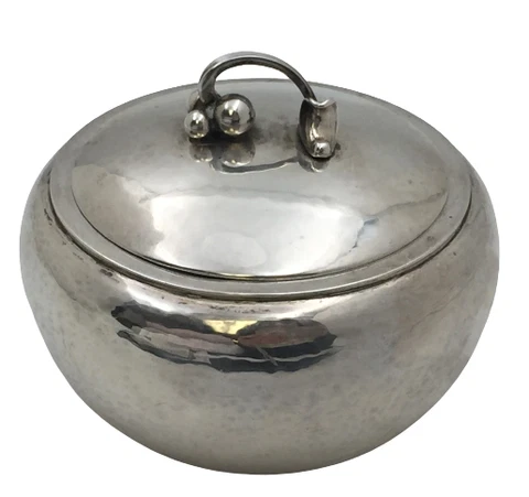 G. Jensen by Nielsen Sterling Silver Box / Covered Bowl #845 Mid-Century Modern Cover