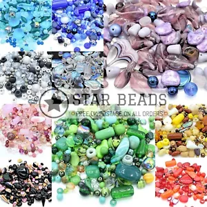 100G CZECH PRESSED GLASS BEADS MIXED SIZE AND COLOUR - Picture 1 of 14