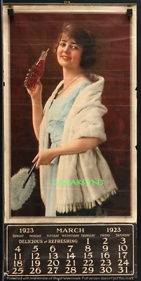 COCA COLA 1923 КАЛЕНДАРЬ ШИКАРНЫЙ FLAPPER ДЕВОЧКА - Изображение 1 из 4