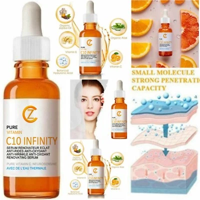 Vitamin C Aloe Vera E Serum Hyaluronic Antioxidant Anti-Wrinkle Anti-Aging Renew - Image 1 of 4