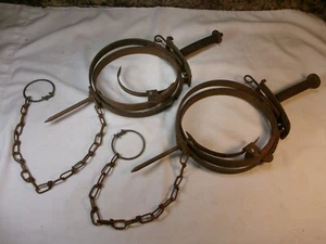 Menge 2 Vintage Bigelow Trap Co Marysville Ohio 6 Zoll Kreis Tierfallen - Bild 1 von 4