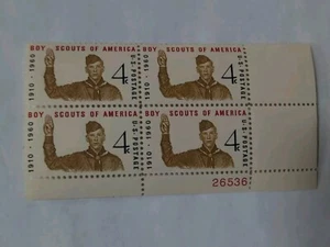 Scott # 1145 - US Plate Block Of 4 - Boy Scouts Of America - MNH - 1960 - Picture 1 of 2