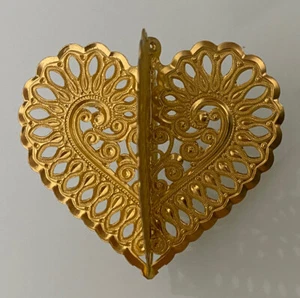 Alter Christbaumschmuck Weihnachtsschmuck Herz ECKARTINA Metall gold 3003/20 - Bild 1 von 3