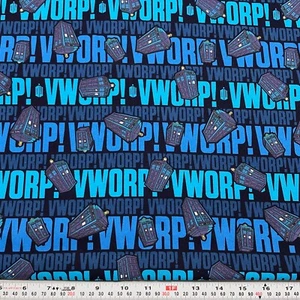 Doctor Who Worp Worp 2015 Cotton Fabric by the HALF YARD 18" x 43" - Picture 1 of 2