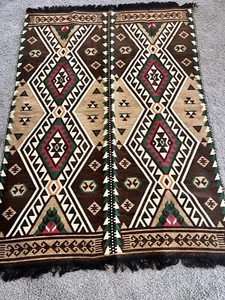vintage Hand Woven turkish kilim rug 6x4 In Beautiful Condition, No Stains - Picture 1 of 8