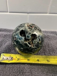 800 Gram Natural Ocean Jasper Quartz Ball Crystal Sphere Mineral - Picture 1 of 5