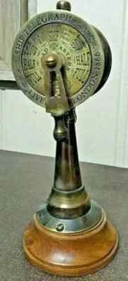 Telégrafo decorativo de latão Nauticall, 7 polegadas, acabamento antigo, marrom - Imagem 1 de 4