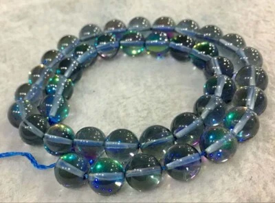 Rainbow Gray Moonstone Round Gemstone Smooth Loose Beads 15" 6mm 8mm 10mm 12mm - Image 1 of 4