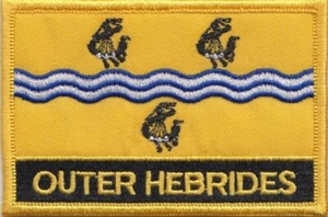 Bestickter Aufnäher Abzeichen Schottland äußere Hebriden Flagge - Nähen oder Aufbügeln - Bild 1 von 1