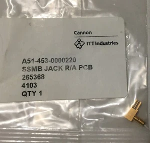 CANNON A51-453-0000220 50 OHM SSMB RF CONNECTOR - Picture 1 of 5