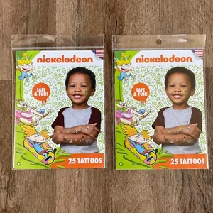 Lotto Tatuaggi Temporanei Nickelodeon Personaggi TV Retrò Rugrats Ren Calza Festa - Foto 1 di 4