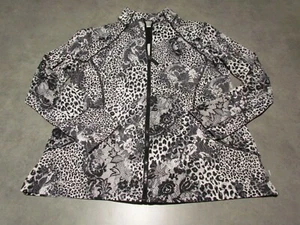 Chicos Zenergy Jacke Damen Large 2 schwarz weiß Tiermotiv durchgehender Reißverschluss - Bild 1 von 6