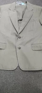 LL Bean Blazer Sport Field Coat Jacket 42 Short OUX14 Beige Tan Safari Canvas - Picture 1 of 9