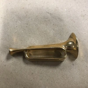 LIMOGES MINIATURE Gold Flat Bugle 2.5” - Picture 1 of 5