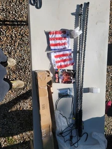 4FT RGB LED Chasing Dancing w/ Wireless Remote Flag Whip Lights Harness Damaged - Foto 1 di 8