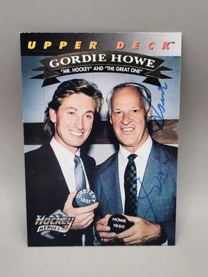 1992-93 Upper Deck Hockey Heroes Gordie Howe Detroit Red Wings No26 с автографом QQ1055. - Изображение 1 из 2