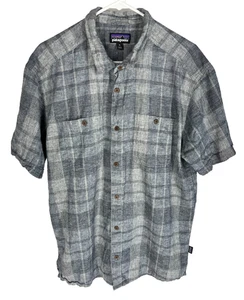 Patagonia Back Step Shirt Mens XL Short Sleeve Button Up Organic Cotton Hemp - Picture 1 of 6