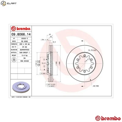 2x BRAKE DISC 09.8066.14 FOR NISSAN DATSUN NP300/PICKUP TERRANO PIKA NAVARA 2.4L - Image 1 of 4