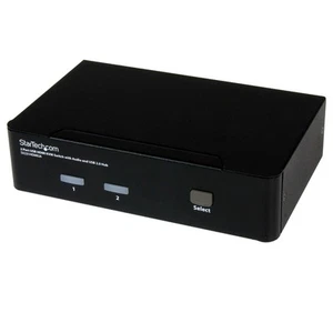 StarTech.com 2 Port USB HDMI KVM Switch / Switcher with Audio and USB 2.0 Hub 2 - Photo 1/7