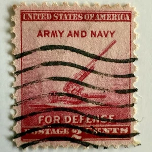 1940 2 Cent USPS/USA/Postage Stamp/Army & Navy For Defense/#900/Used/244 - Picture 1 of 2