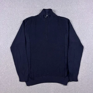 KJUS Maglione Uomo 50 Medium Linard Maglia Mezza Zip Misto Lana Blu Navy Golf - Foto 1 di 12