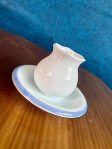 Vintage Japanese Porcelain Blue Small Sake Teacup Saucer Set Drinking Glass Cup - Picture 1 of 5