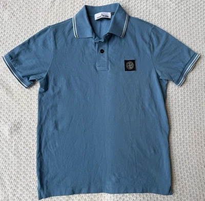 Camisa polo Stone Island para hombre azul pequeña (36 pulgadas) parche brújula delgada muy buena co  Foto 1 de 4